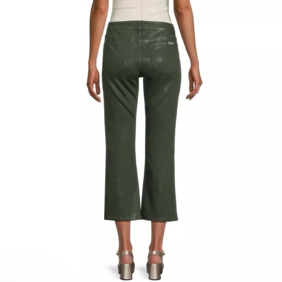 JOE’S Jeans Mid Rise Crop Boot Coated Green Olive Dark Green Women Size 28 $228 - Picture 3 of 13
